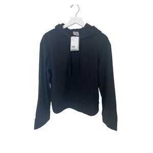 H&M Wide Sleeve Hoodie Black Soft Jersey Cotton Blend